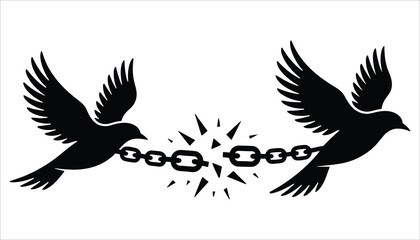 Flying Bird Silhouette Vector Illustration