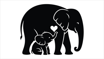 Minimalist Elephant Silhouette Vector Illustration