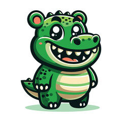 Joyful Crocodile Journey Illustration