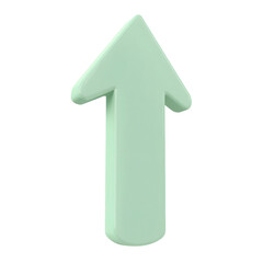 Arrow Pointing Upwards in Pastel Green
