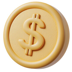 Single Gold Coin with Currency Symbol