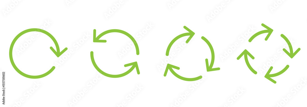 Poster circle arrow icon set vector illustration, refresh, repeat, reload, set of circle arrows rotating, d