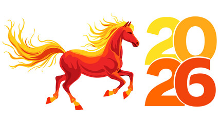 Graceful fire horse symbol of 2026