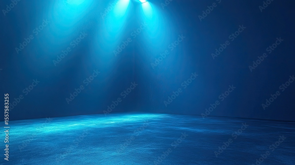 Aufkleber dark studio blue background with soft light glow and minimalist abstract gradient for tech presentat