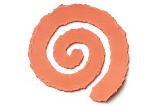 Orange spiral pattern with torn edges on a transparent background, ideal for creative design, texture, and abstract art projects