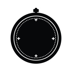 Fototapeta premium Pocket Watch Icon Black Silhouette