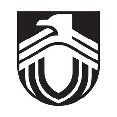 Shield Shaped Abstract Eagle Logo Design
