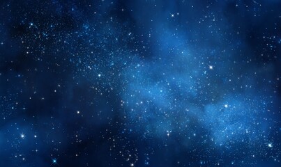 Obraz premium Dark Blue Cosmic Nebula with Twinkling Stars