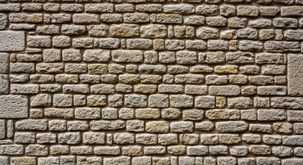 Obraz premium Textured stone wall with rough gray blocks