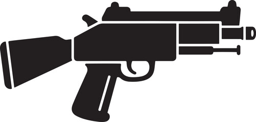Military Gun Icon in Minimal  Art Vector design Style.