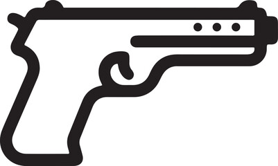 Pistol Vector Icon for Security and Safety project Designs.