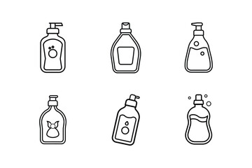 Fototapeta premium pet shampoo bottle icon line art vector illustration