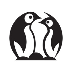 Penguin Family Logo Iceberg Icon