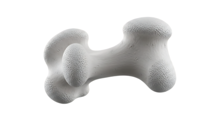 Abstract bone structure with porous texture isolated on transparent background