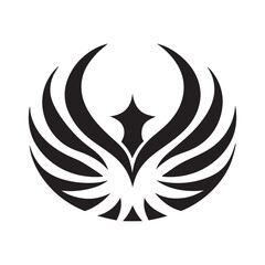 Fiery Feathered Rising Phoenix Logo Design