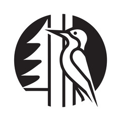 Woodpecker Pecking Logo Side Pose