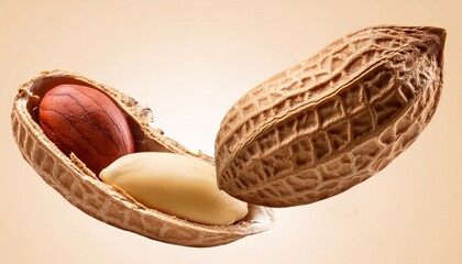 air peanut ingredient nut isolated macro peanut butter healthy food half nut banner size background