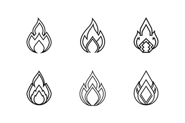 pixel fire icon line art vector illustration