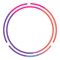 Flat minimal neon circle frame mascot logo design with vibrant colors