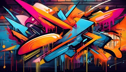 vibrant graffiti background with shapes creating an abstract design for street art graffiti wallpaper colorful street art urban graffiti illustration with scribbles tagging drips for wall art