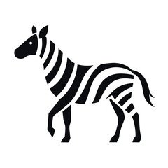 Fototapeta premium Minimalist zebra head logo design with bold stripes