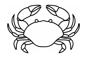 Black outline of a crab crustacean marine life © nidrarani