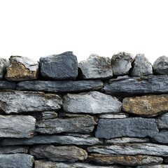 Dry Stack Stone Wall Texture Rustic Grey and Brown Rock Background for Design Projects white background against transparent Background