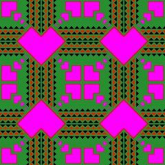 Colorful seamless geometric heart pattern for modern design and decoration
