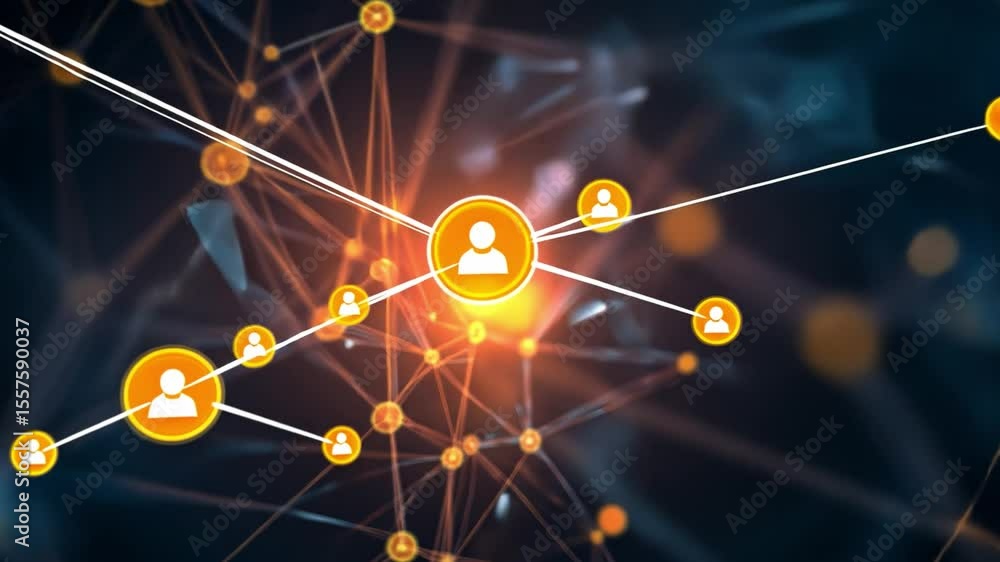 Poster network of connection: a captivating digital art piece showcasing an interconnected network of profi