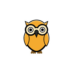 Fototapeta premium Whimsical owl wearing glasses on a clean white background