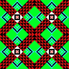 Seamless abstract geometric pattern with colorful shapes for modern decoration and fabric design
