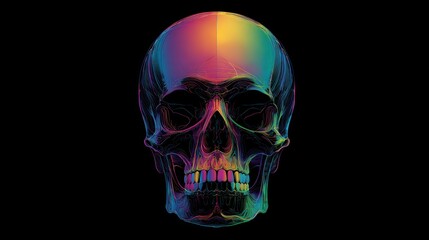 Colorful skull graphic art