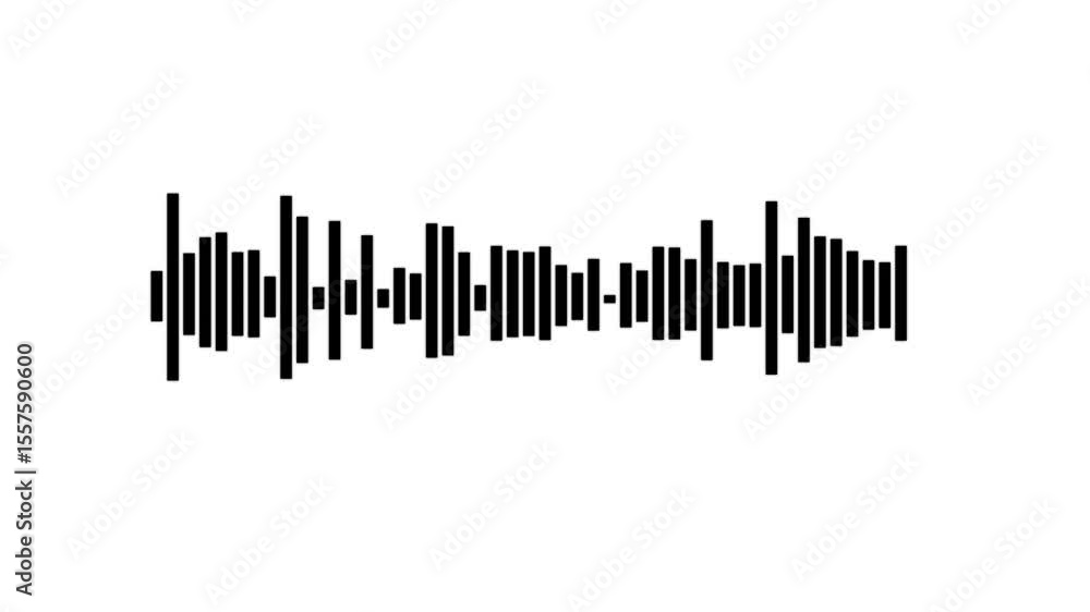 Leinwandbilder sound waves on black background. black and white looping animation audio visualization effect. dynam