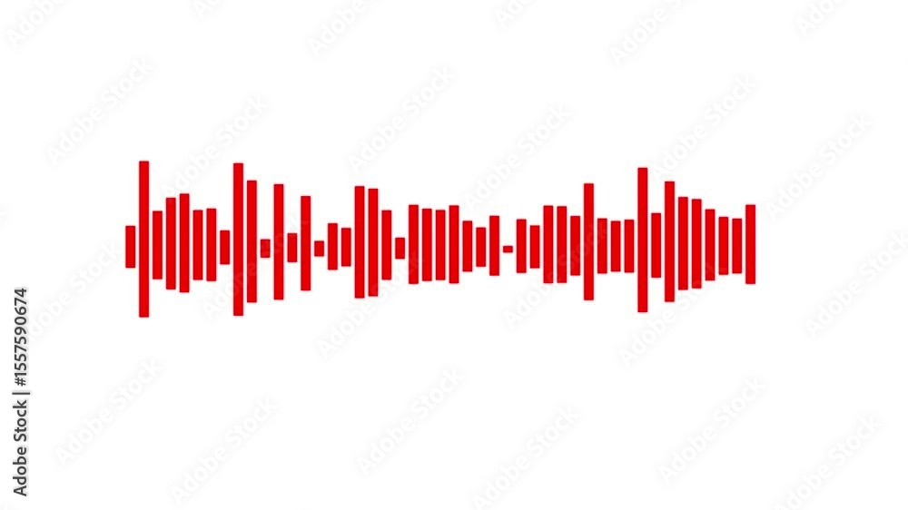 Leinwandbilder sound waves on black background. and red looping animation audio visualization effect. dynamic equal