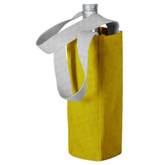 Use this Outstanding Cotton Bottle Bag Mock Up In Yellow Quince Color and everything becomes more realistic