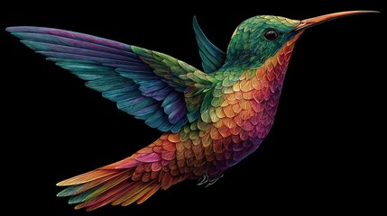 Obraz premium Vibrant hummingbird in flight