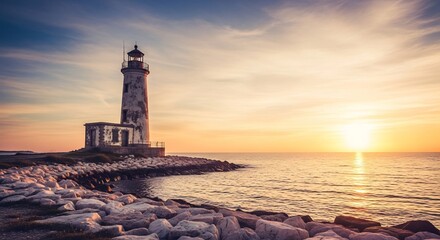 lighthouse at sunset