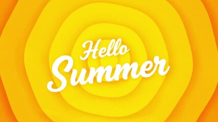 Hello Summer Bright Yellow Abstract Sun Background Illustration