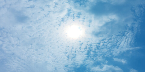 Obraz premium white light blue sky abstract clouds sunny background image surface vintage love natural banner space for text dramatic Spectacularominous thunderstorm Cloudscape Amalfi Coast Lightning Cumulus clouds