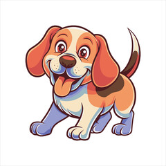Joyful Pup Cartoon Art