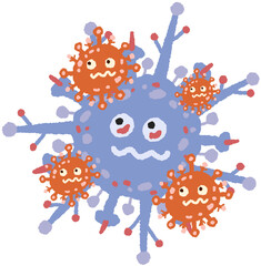 세균·바이러스 캐릭터 일러스트