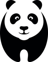 Panda logo. Isolated panda on white background