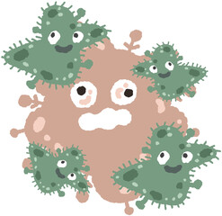 세균·바이러스 캐릭터 일러스트