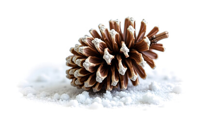Natural pine cone photographed against a white backdrop, perfect for botanical and seasonal designs.
