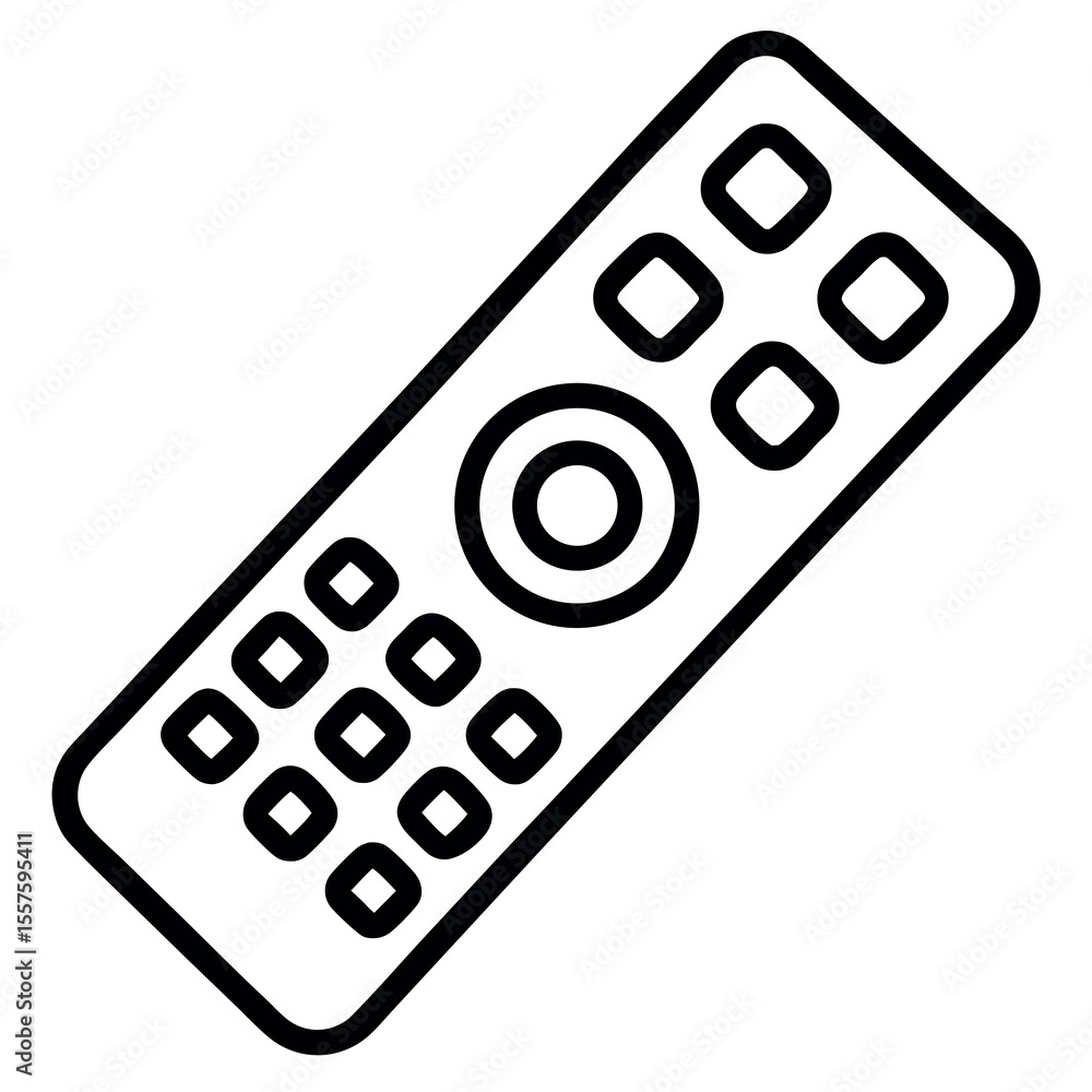 Poster outline glyph style remote control icon for digital interfaces
