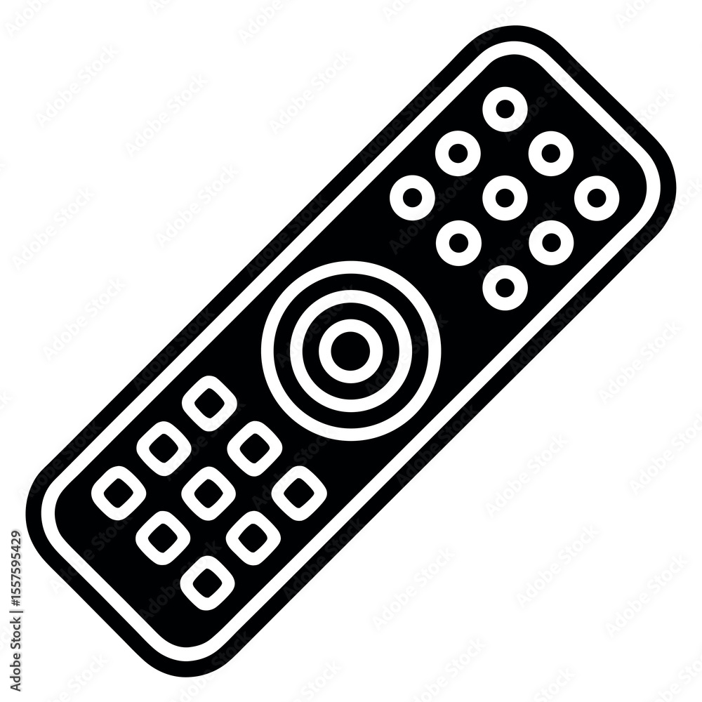 Poster modern outline remote control icon glyph style for digital interfaces