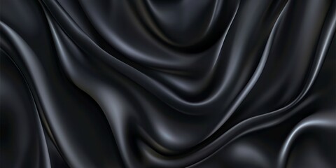 Obraz premium Dark Draped Black Silk Fabric Texture