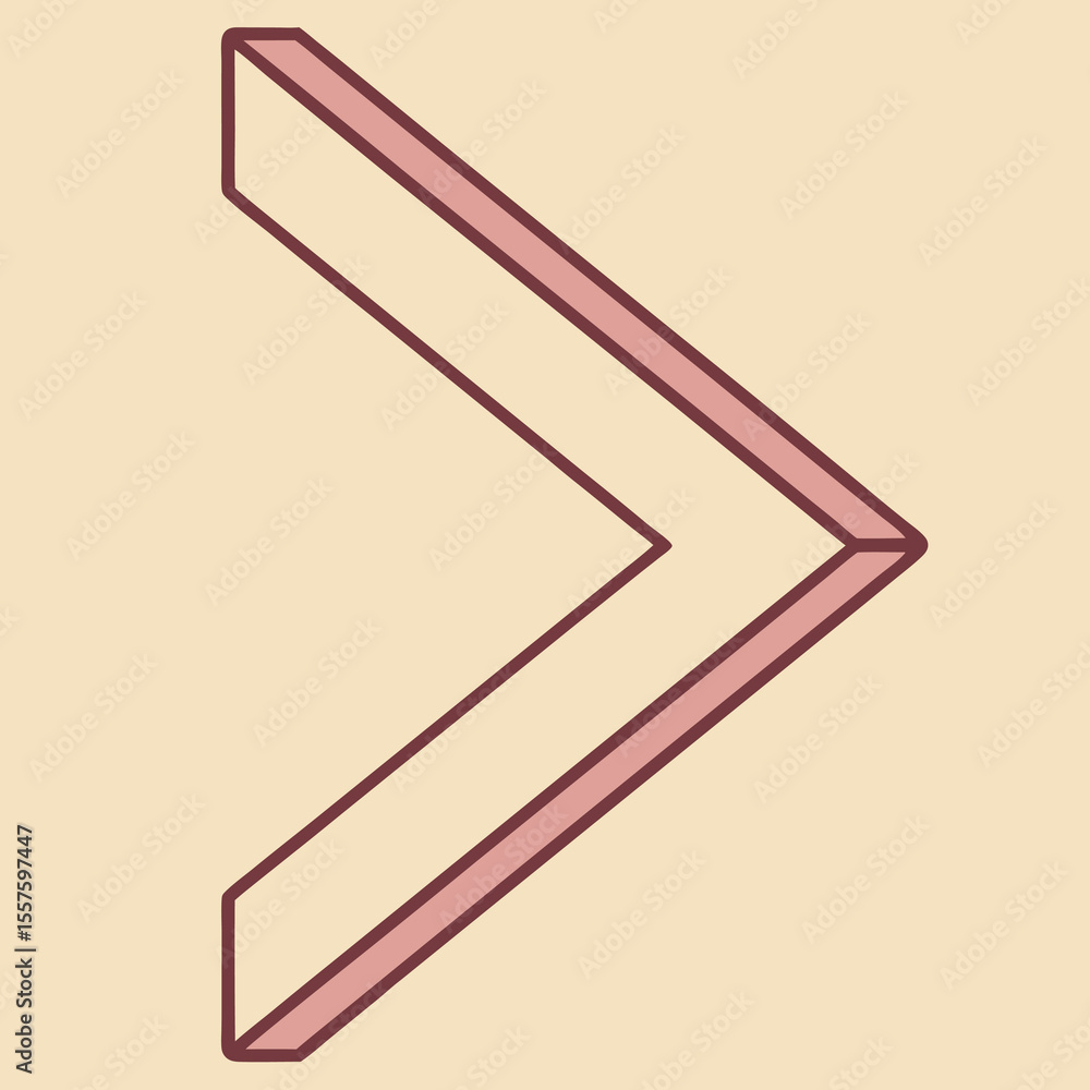 Poster simple solid color greater than symbol graphic for digital and print use