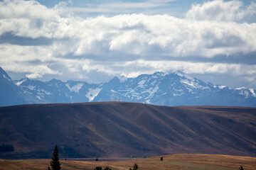 Scenic Mountain Landscape with Snow-Capped Peaks
