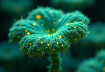 Naklejka premium The fantastic blooming of fluorescent green plants